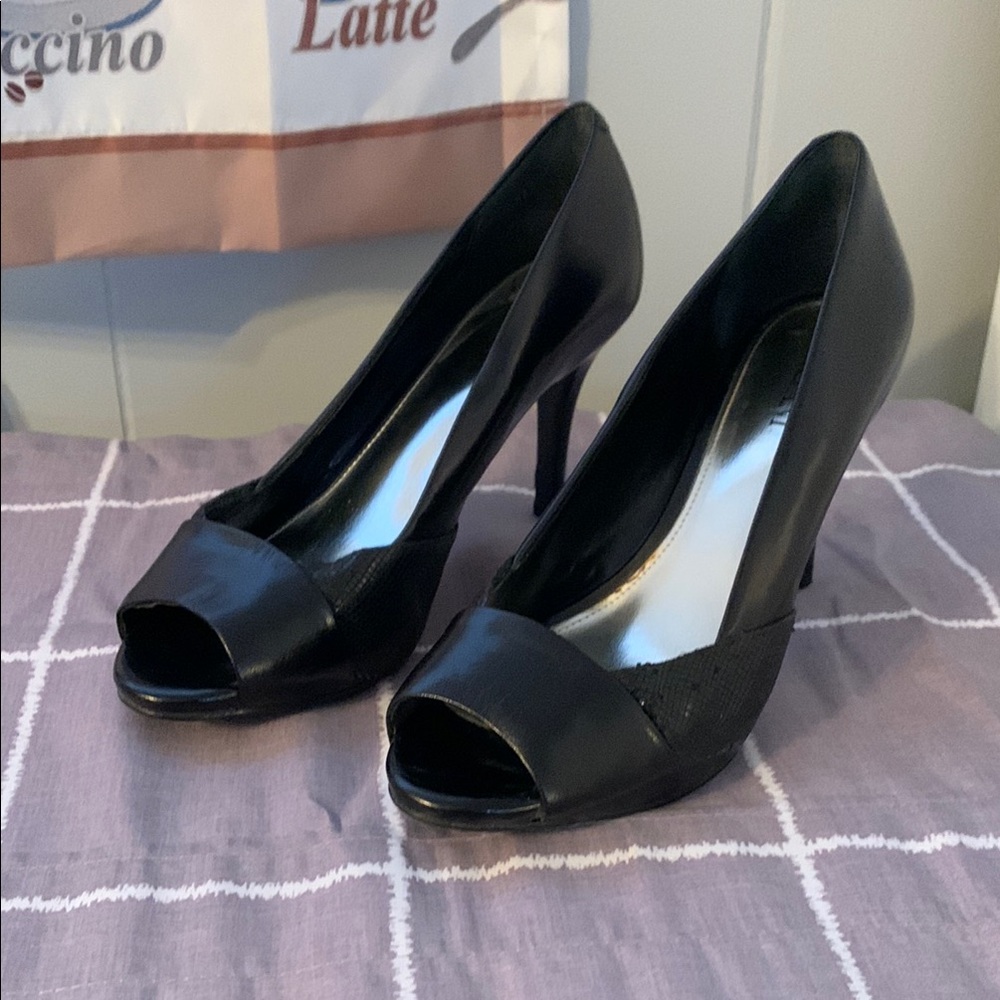 Elegant Black Peep-Toe Heels